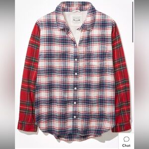 American Eagle Plaid Flannel Button-Up Shirt